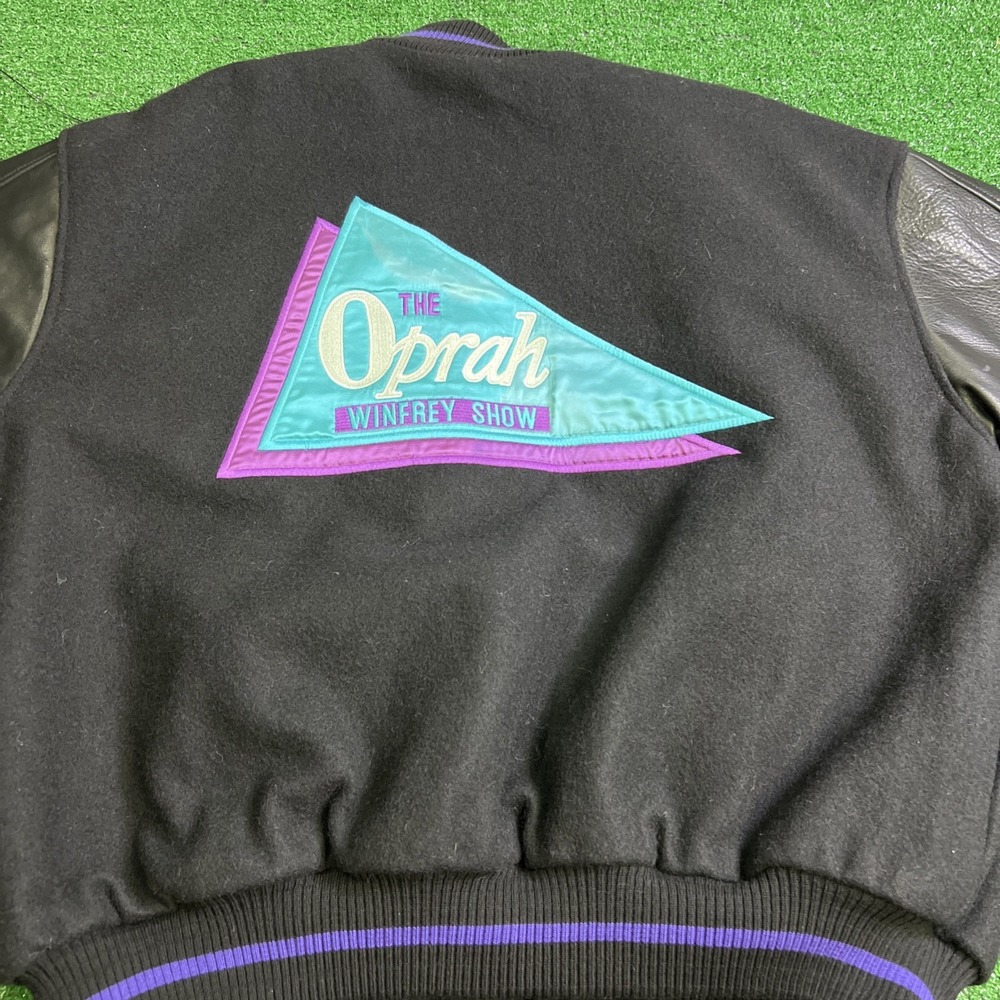 Vintage The Oprah Winfrey Show‎ Varsity Letterman Jacket Black Mens Size XL Rare